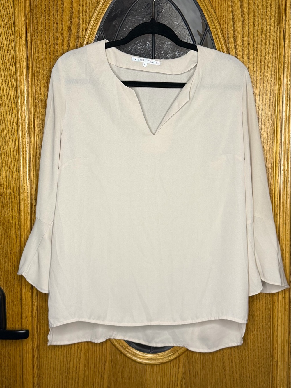 Violet + Claire Cream Bell Sleeve Blouse